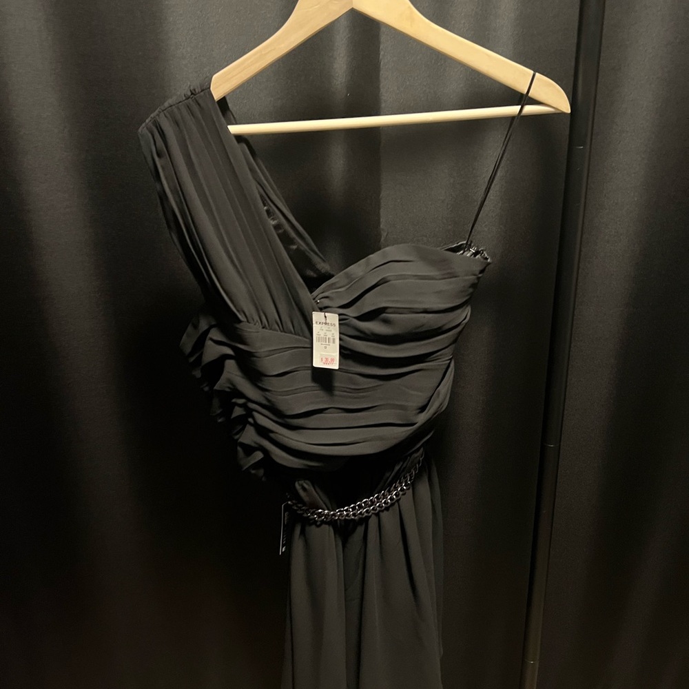 Express Black One-Shoulder Dress